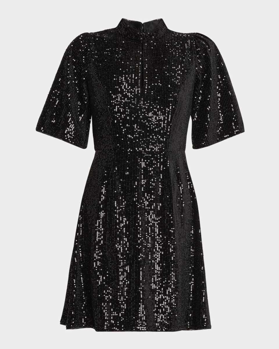 Eve Cutout Mock-Neck Sequin Mini Dress